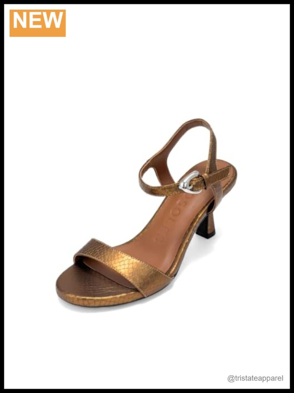 Faux Leather Spool Heel Ankle Strap Sandals Comfort Casual